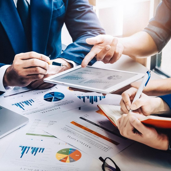 Financial planner giving advice